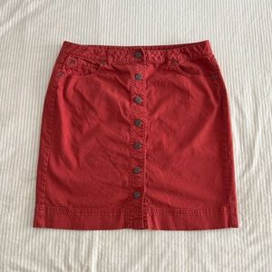 J.Jill Red button down skirt